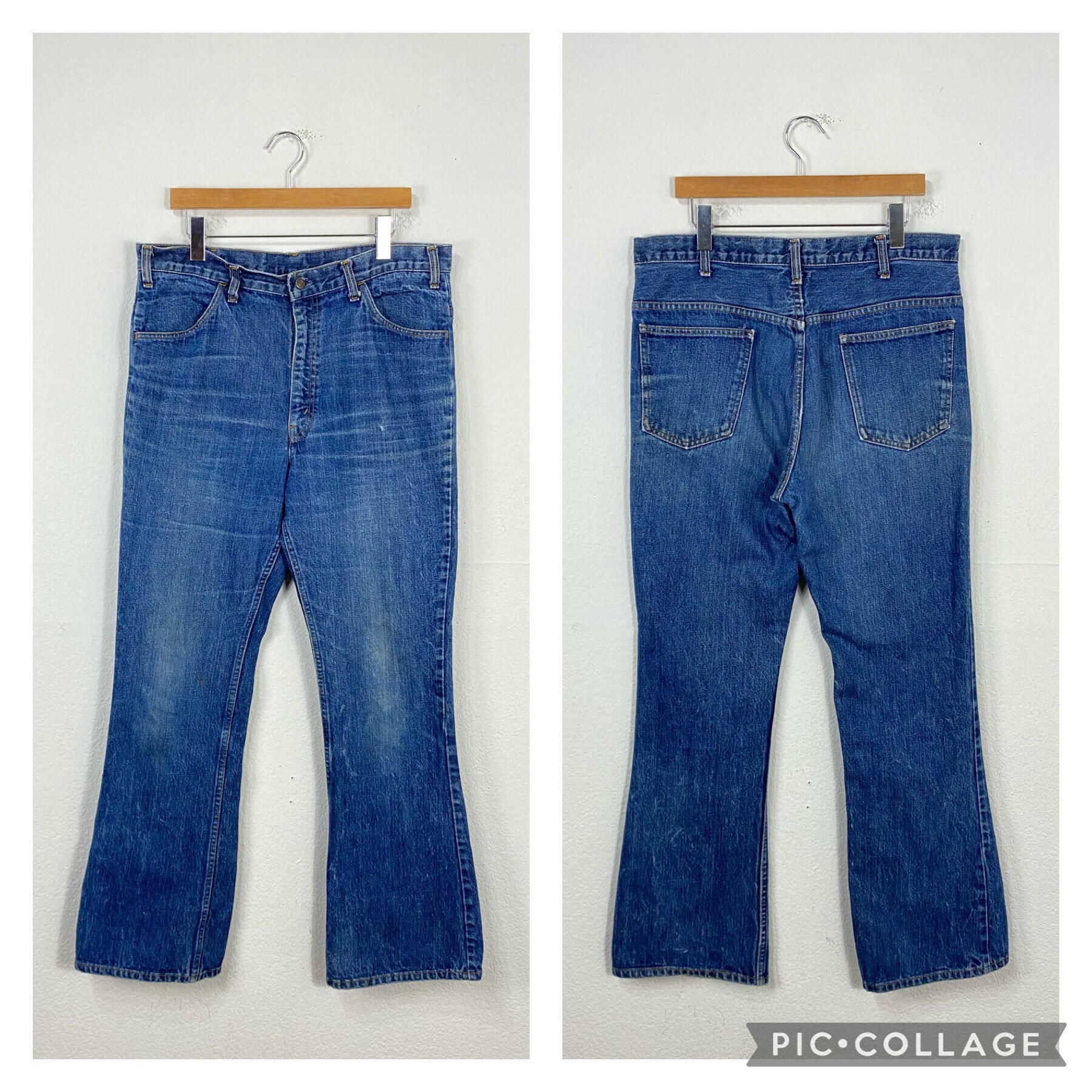 70年代ヴィンテージ JC ペニー インディゴ フレア ジーンズ