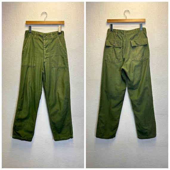 パンツ 1970s US ARMY BAKER PANTS modified Vintage 1970's US Army Issue Sateen OG-107 Baker Pants W:32
