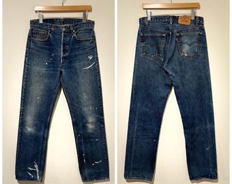 80s vintage levis 501  jeans denim pants made in usa size 32 541401