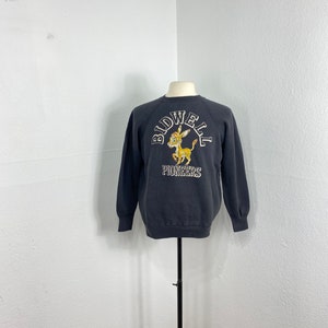 トップス OLD MISSOURI FLOCK PRINT SWEAT SHIRT 60s Vintage 100% Cotton Color Flock Print Sweatshirt Black