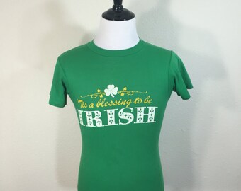 80's vintage irish 50/50 blend t-shirt made in usa size small