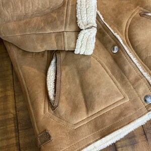 70s 80s vintage euro vintage sheep skin leather jacket winter coat made in france 806509 image 4