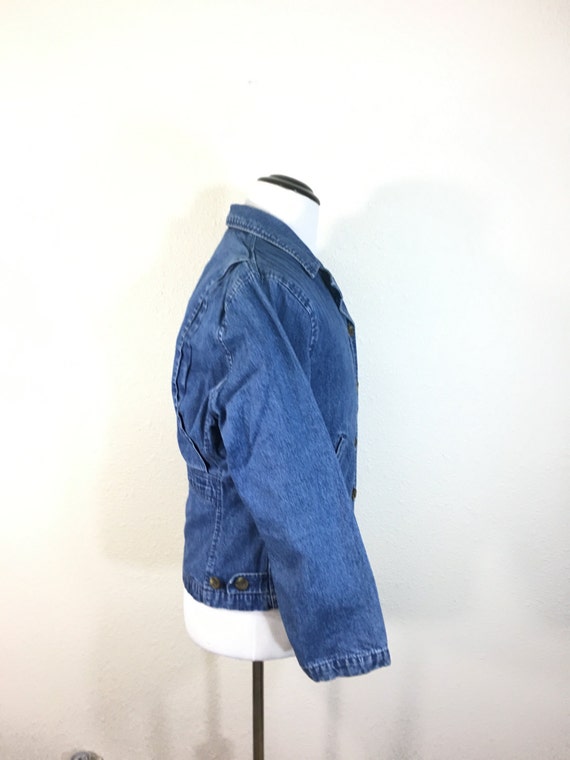 90's eddie bauer m-41 style denim jean jacket wom… - image 3
