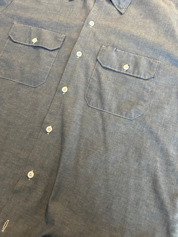 old vintage dickies chambray shirt work shirt mad… - image 4