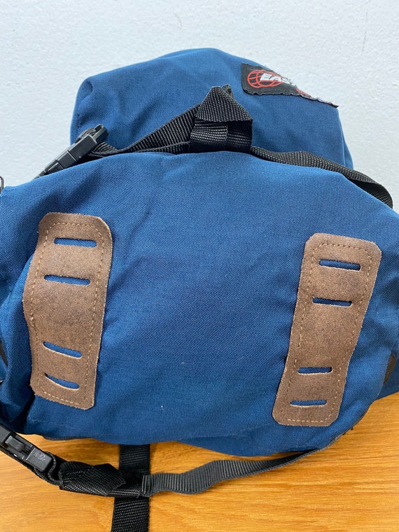 90s Vintage Eastpak Leather Bottom Backpack Day Pack Made in