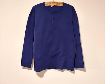 Sudadera vintage con cuello Henley, fabricada en EE. UU., talla XL 541519