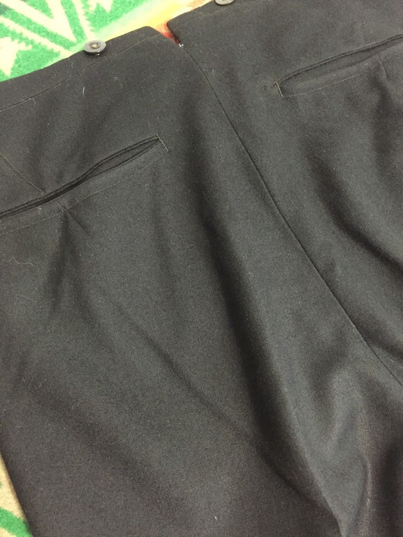 40's euro vintage wool trouser pants black mens - image 4