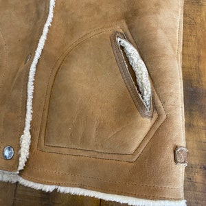 70s 80s vintage euro vintage sheep skin leather jacket winter coat made in france 806509 image 5