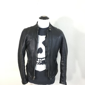 60s 70s vintage leather single riders jacket motorcycle punk rock 865444