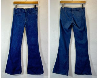 70s vintage flare jeans boot cut denim pants size 865947