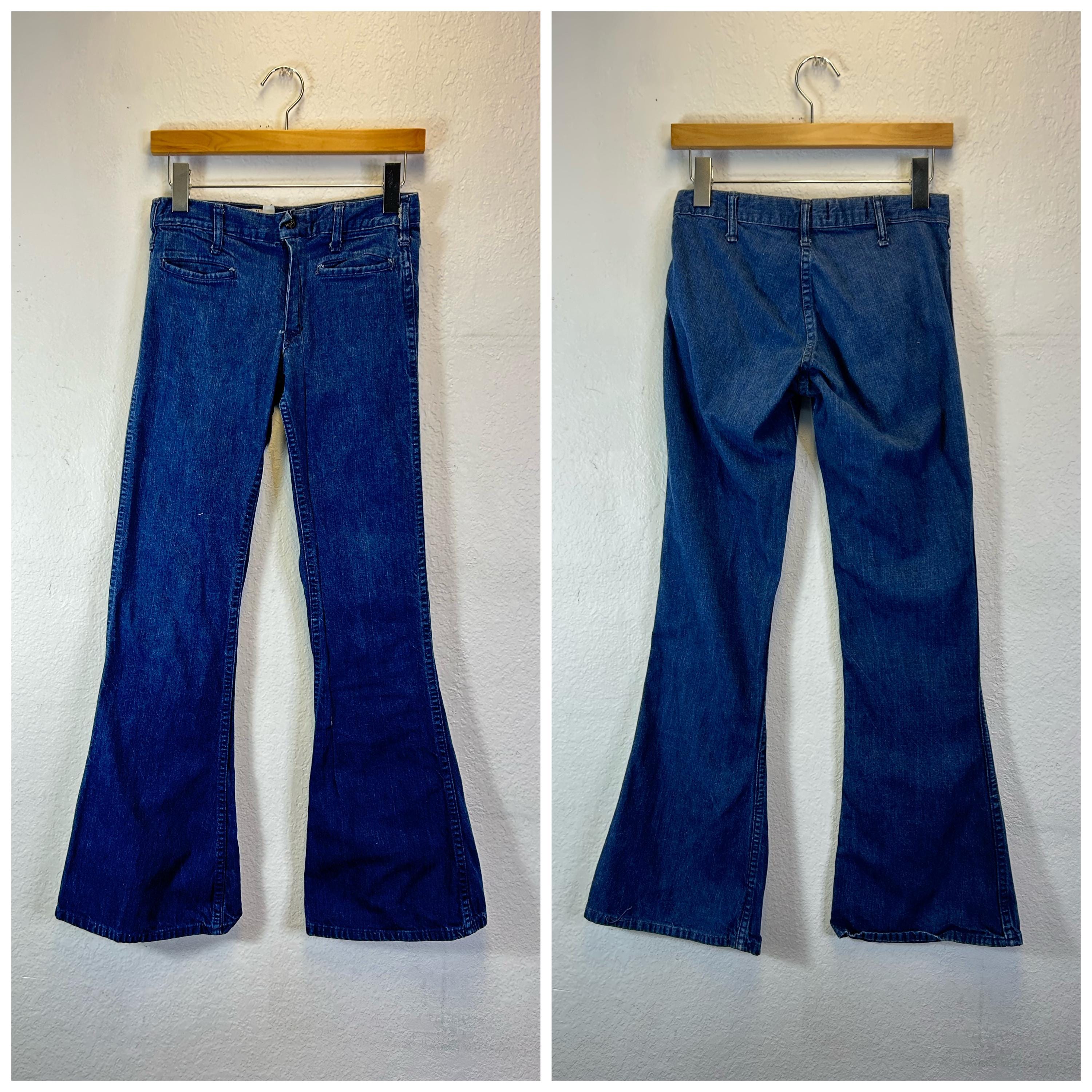 70s Vintage Flare Jeans Boot Cut Denim Pants Size 865947 - Etsy