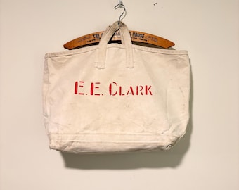 Vintage 90s LL Bean Boat and Tote Bag Navy Blue Canvas Capital N