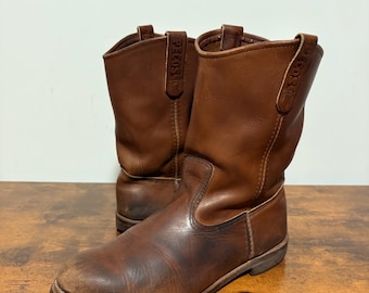 Botas vaqueras vintage Red Wing de cuero marrón, estilo western/cowboy, talla 10.5 para hombre, número de pieza 541403.