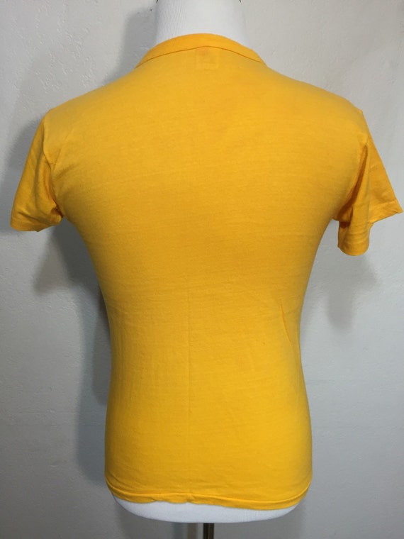 70's russel 100% cotton shirt yellow mens size me… - image 2