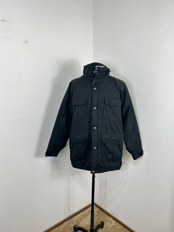 80s vintage woolrich black color puffer mountain p