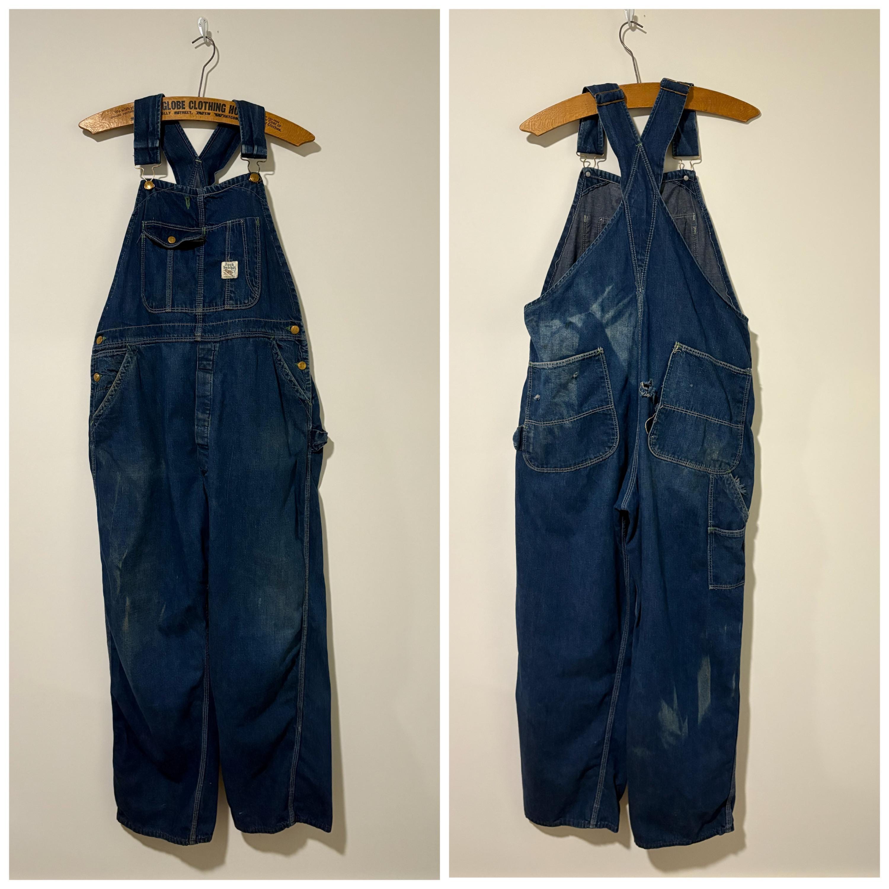 60s Vintage Indigo Denim Overall Work Wear Size 38 443595 - Etsy