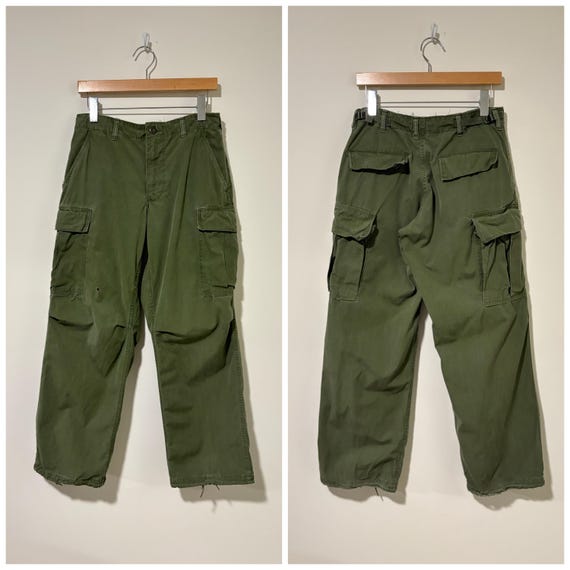 60s Vintage Military U.s.army Jungle Fatigue Cargo Pants