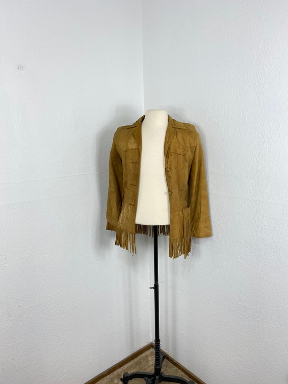 50s vintage distressed nubuck leather fringed west