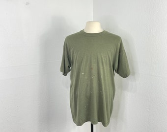 90s vintage 50/50 blend distressed blank t shirt size XL