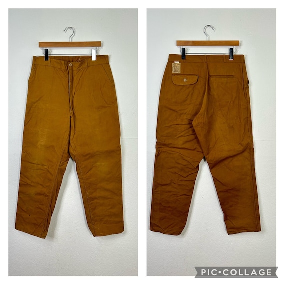 70s Vintagn Hudson Bay Cotton Canvas Hunting Fishing Pants Trousers Size 36  