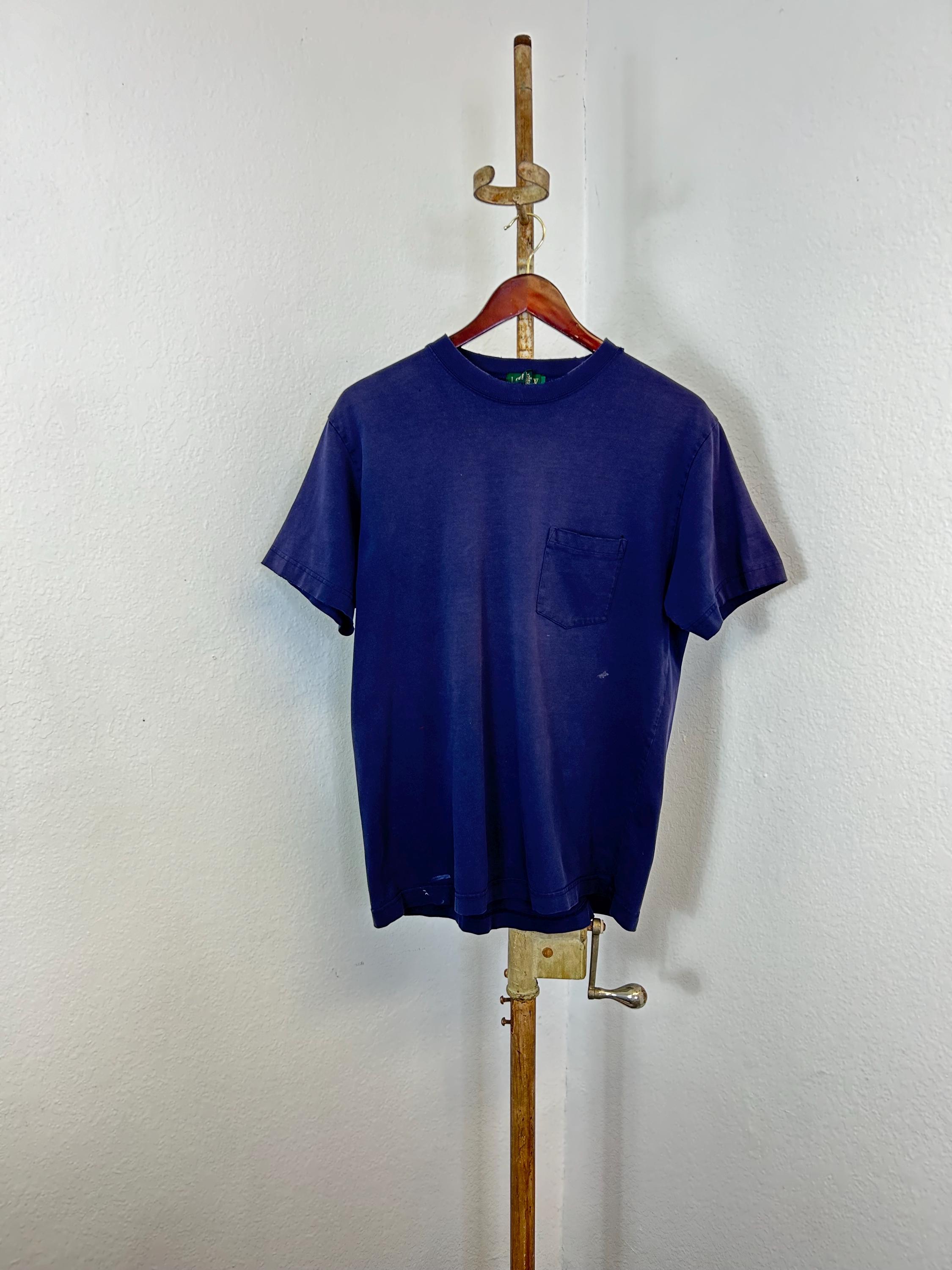 90s Vintage J Crew Distressed 100% Cotton Pocket T Shirt Size M