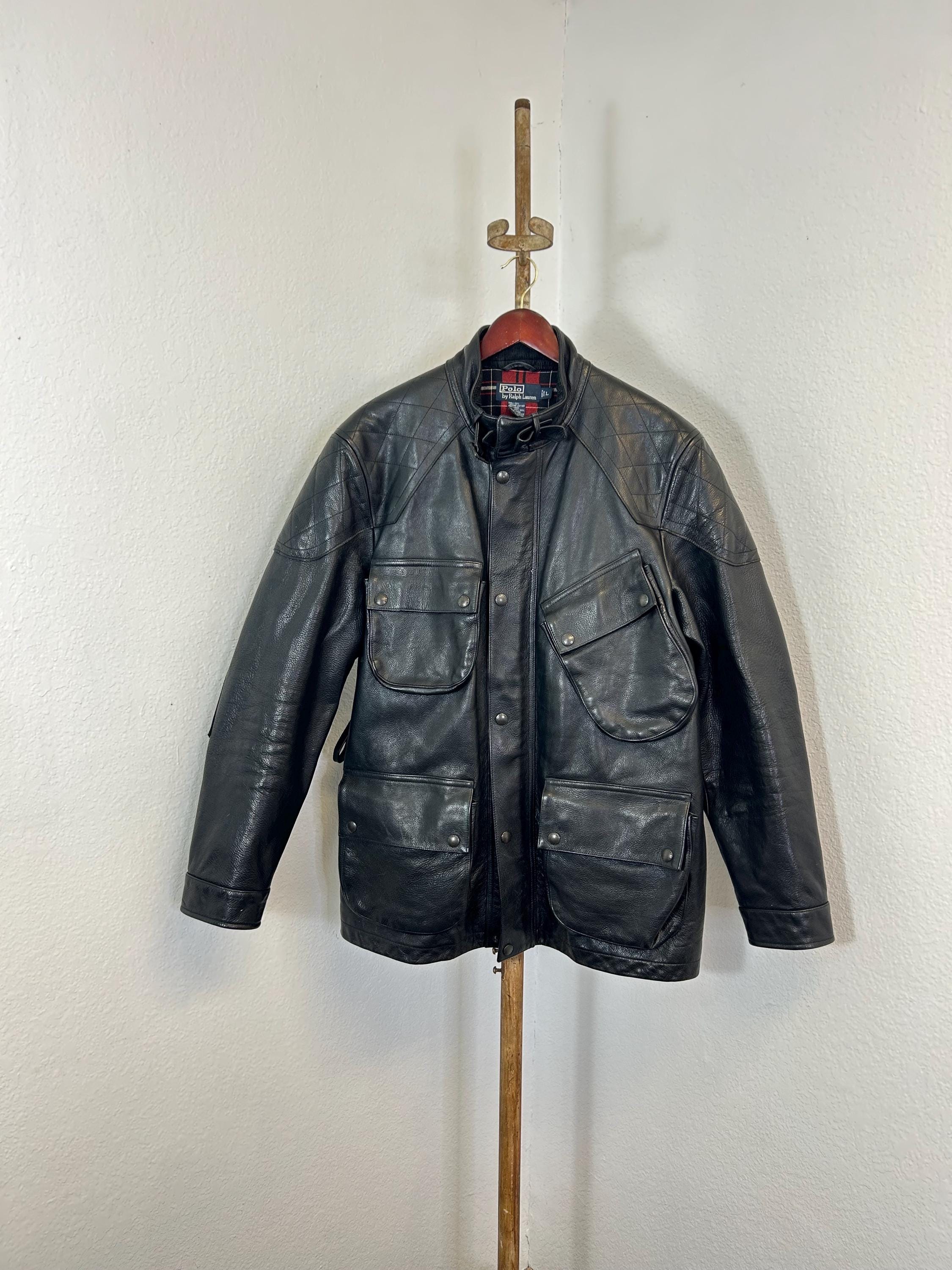 Vintage Polo Ralph Lauren Motorcycle Leather Jacket Size L Vintage Polo Ralph Lauren Motorcycle Leather Jacket Size L