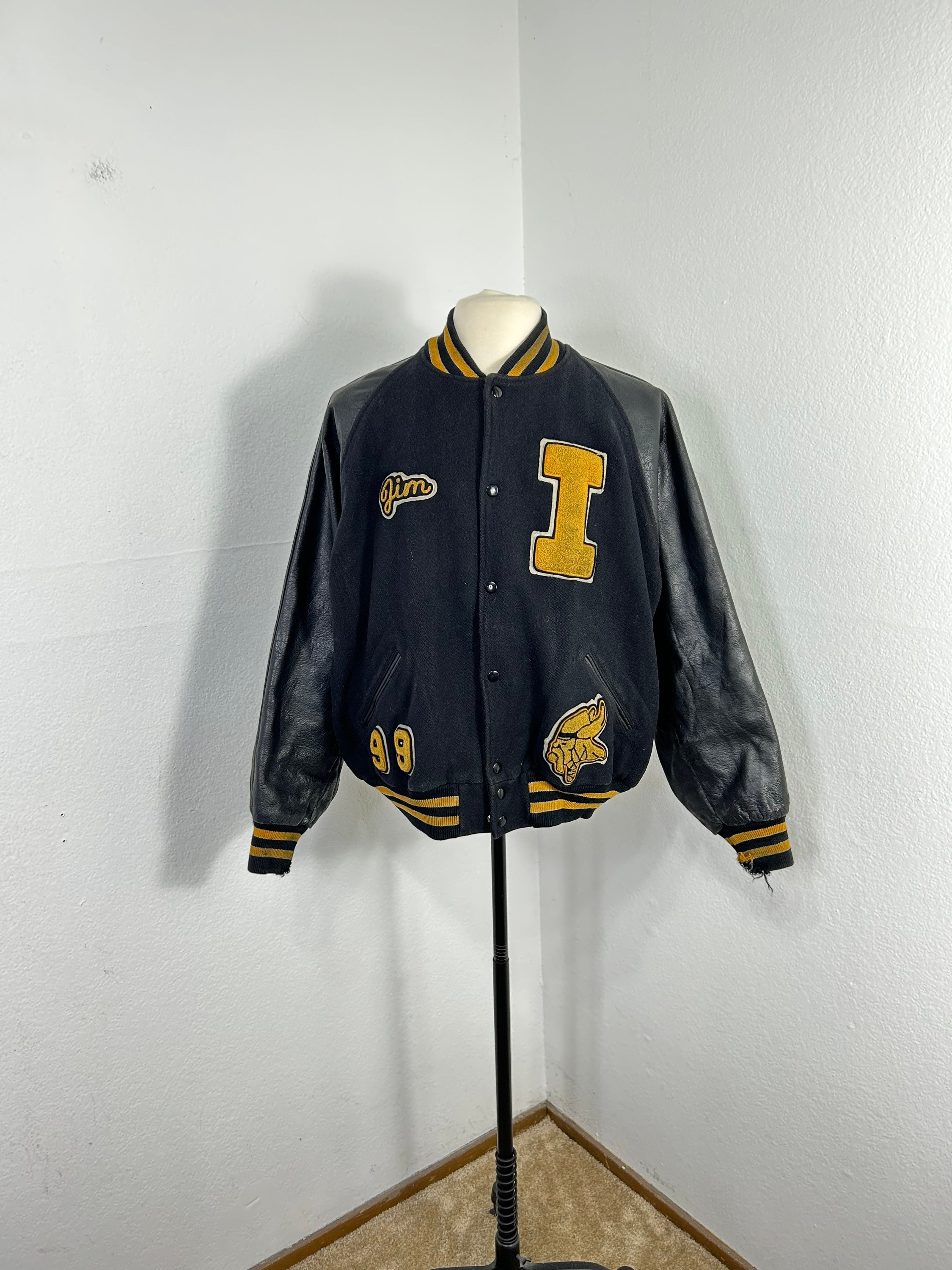 Vintage Letterman Varsity Jacket West Orange Womens L 42 Blue