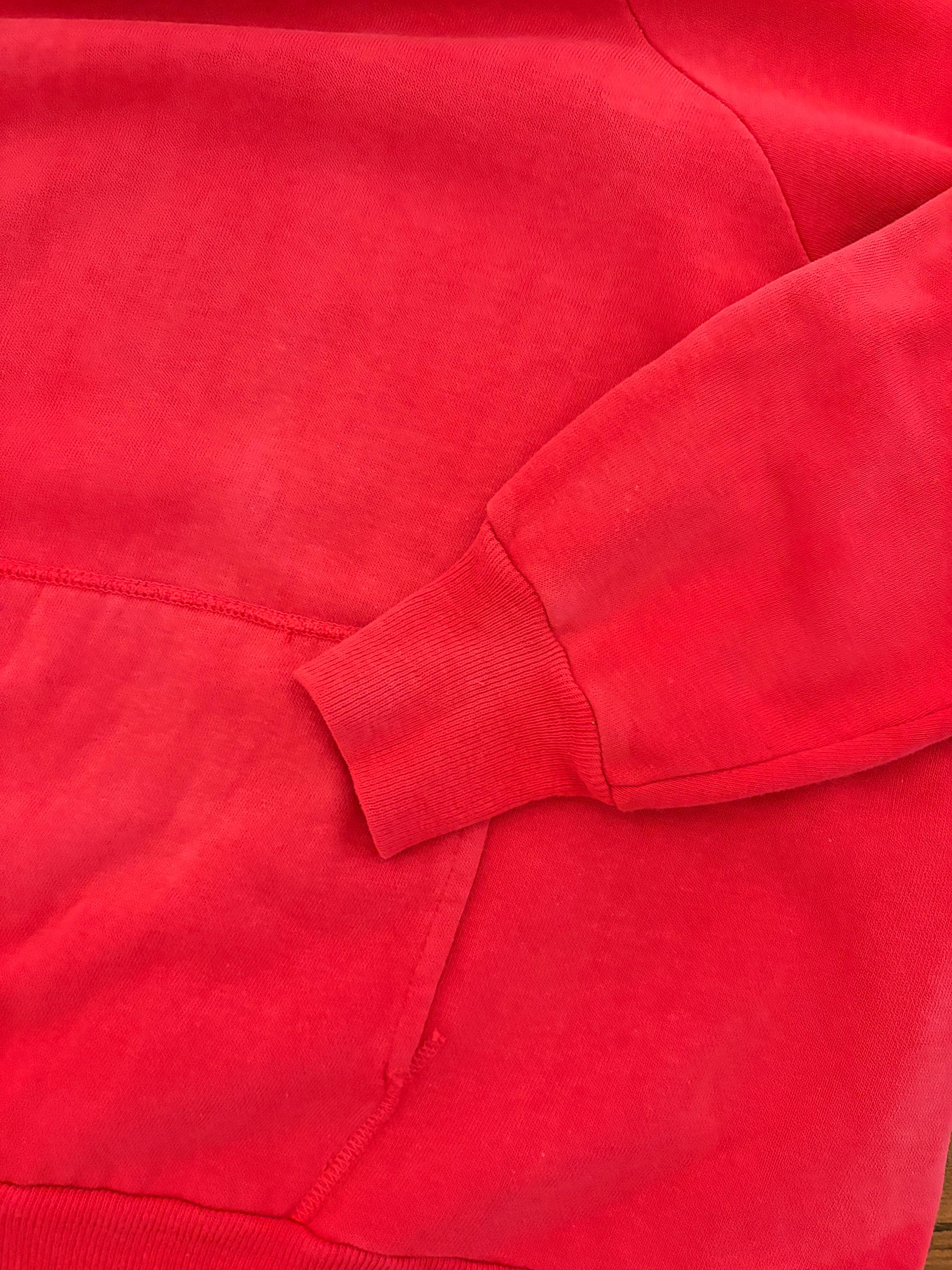 50s 60s Vintage BRENT 100% Cotton Hoodie Faded Red Size L 541494