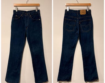 80s Vintage Levis 517 Boot Cut Jeans Flare Denim Pants Zipper Size