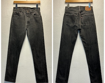 80s vintage levis 501 black jeans denim pants  made in usa size 28 443388