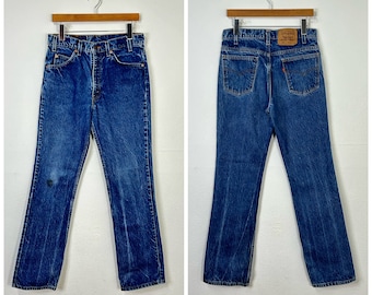 80s Vintage Levis 517 Boot Cut Jeans Flare Denim Pants Zipper Size