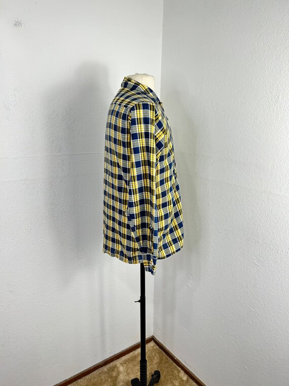 50s 60s vintage plaid button down shirt size Medi… - image 3