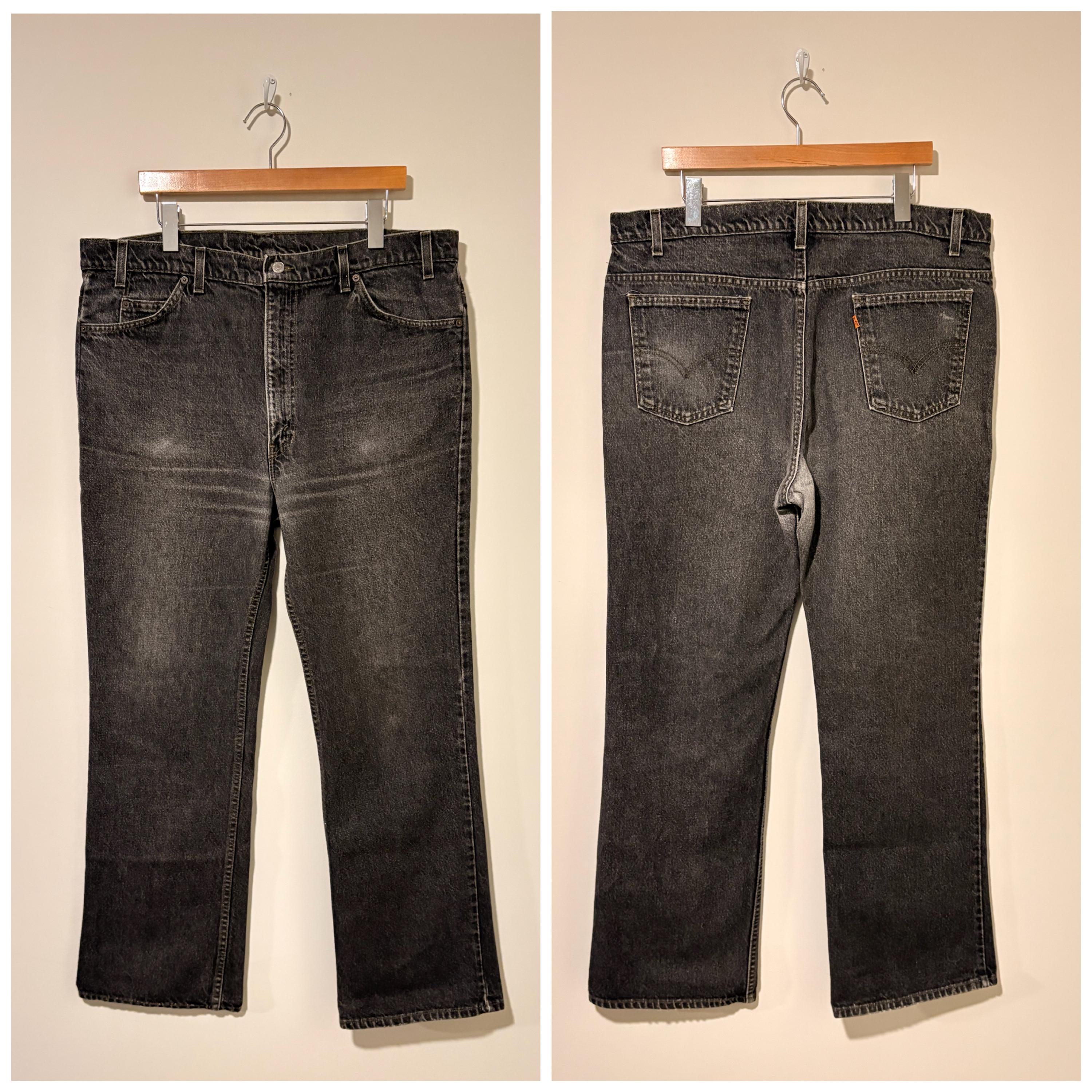 90s Vintage Levis 517 Boot Cut Black Jeans Denim Pants Flare Size