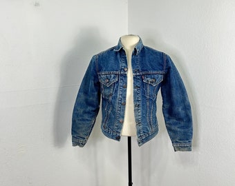 M 1970s Levis Trucker Jacket L Made in USA Levi's Dark Blue Jean