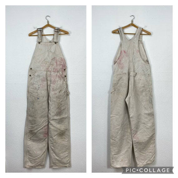 80s vintage distressed sears 100% cotton overalls… - image 1