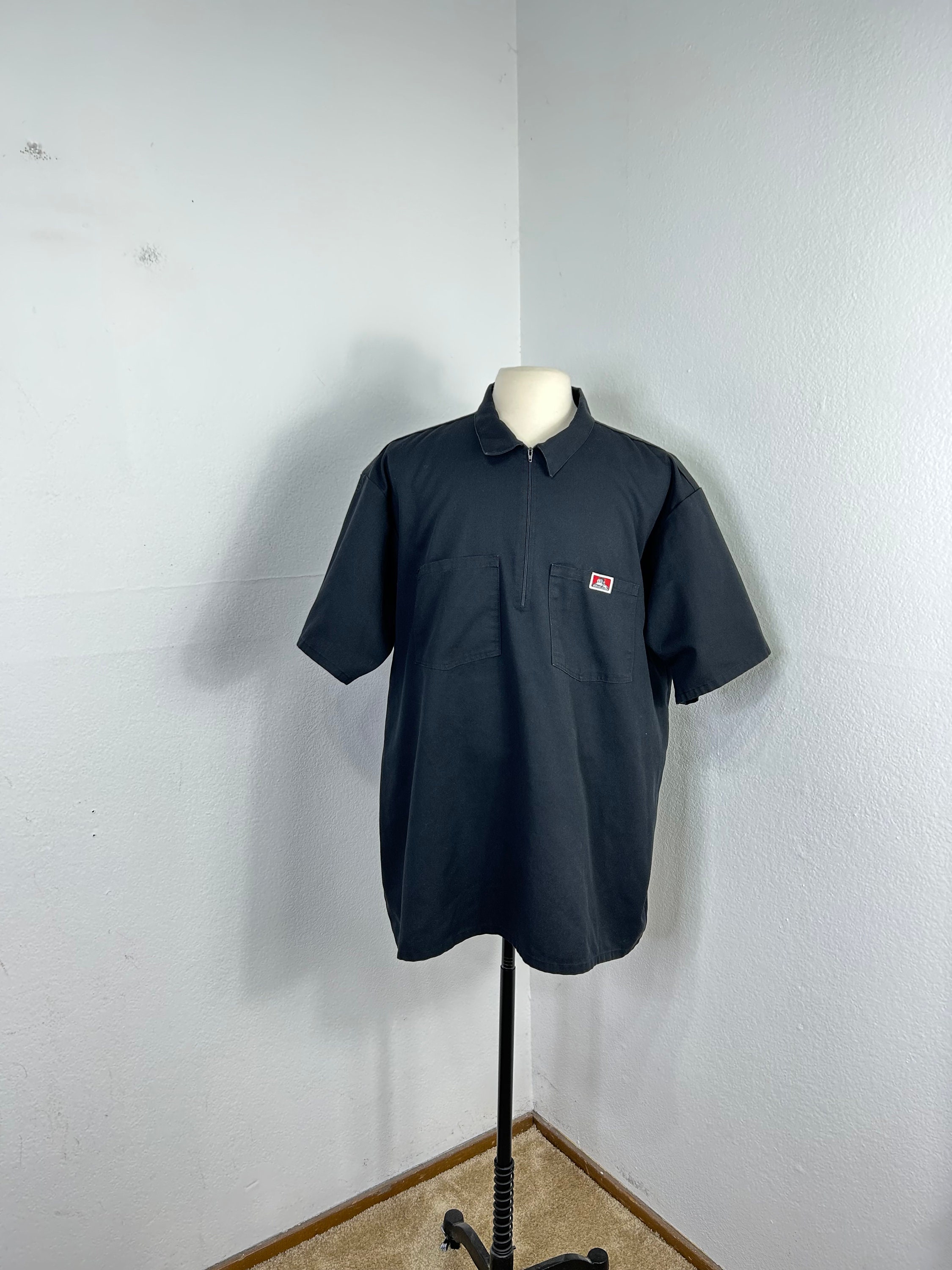 90s Vintage Ben Davis Half Zip Work Shirt Made in Usa Size 90s Vintage Ben Davis Half Zip Work Shirt Made in Usa Size