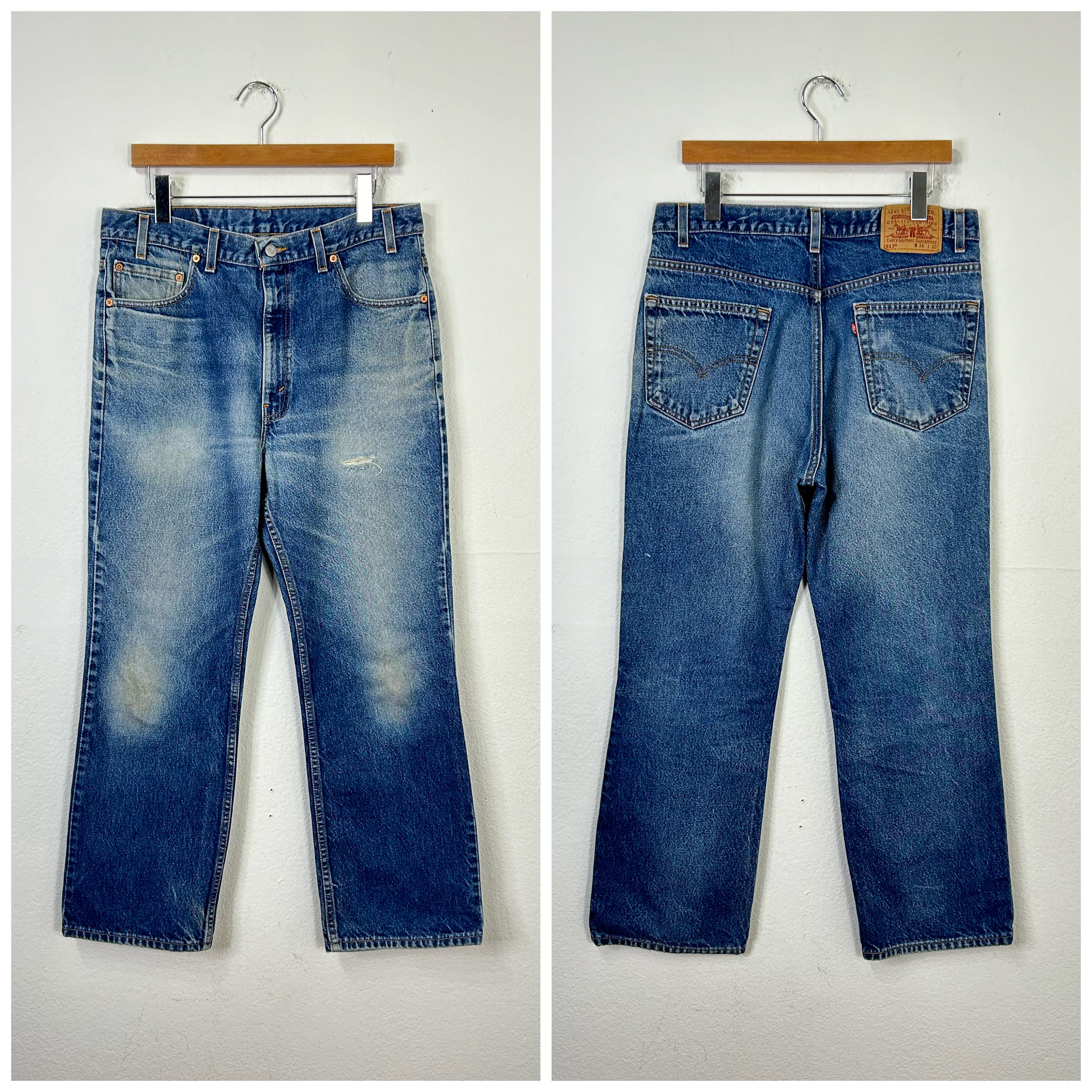 90s Vintage Levis 517 Boot Cut Jeans Flare Denim Pants Made in Usa