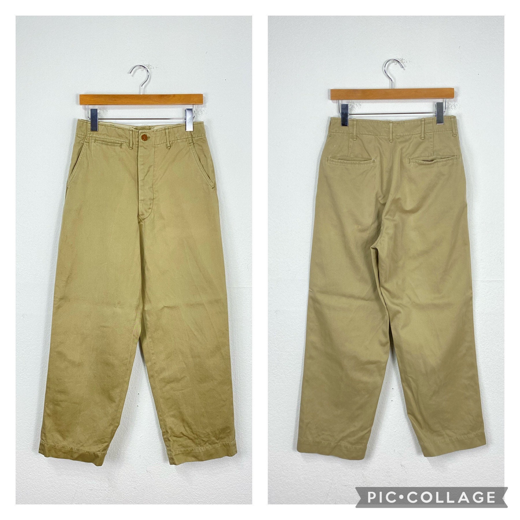 40s Vintage Military U.s.army M-45 Khaki Chino Pants Trousers
