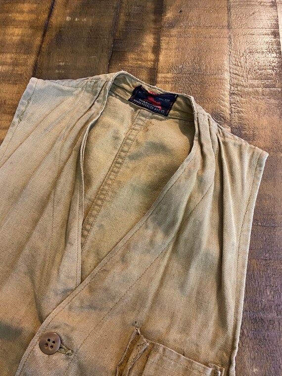 50s vintage distressed hunting vest - image 5