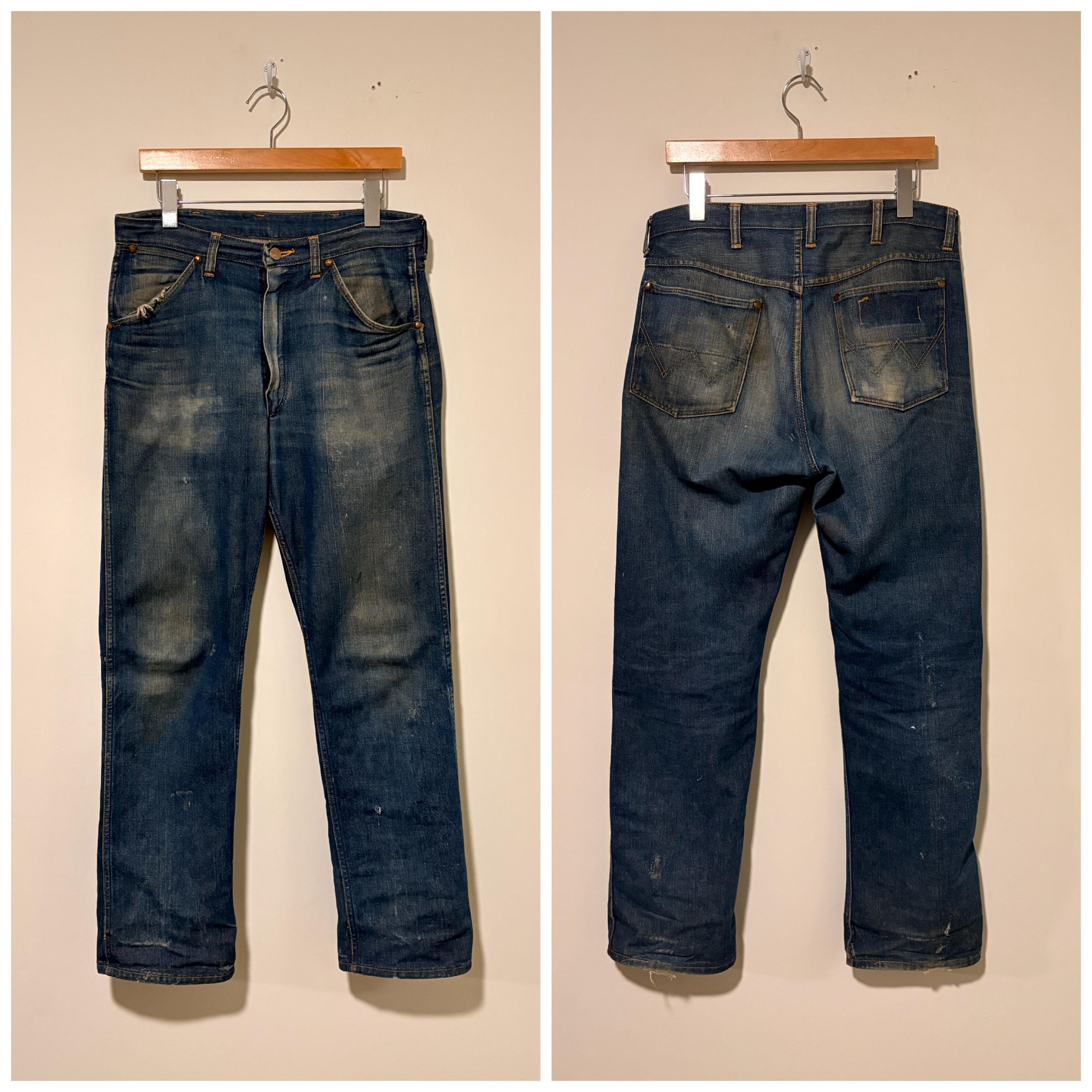 60s Vintage Wrangler 11 MWZ Denim Pants Jeans Blue Bell Size 32