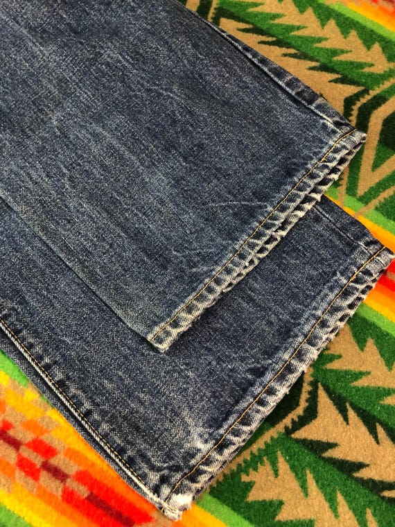 70's vintage levi's 517 indigo denim pants flare … - image 4