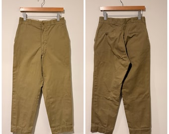 70s Vintage Military U.s.army Og-507 Cotton Poly Baker Pants Size