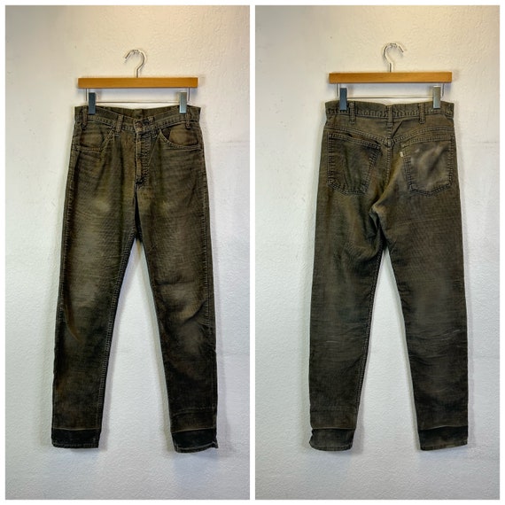 Buy 80s Vintage Levis 519 Corduroy Pants Gray Color Size 30 865754 