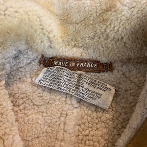 70s 80s vintage euro vintage sheep skin leather jacket winter coat made in france 806509 image 6