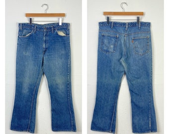 70s Vintage Levis 646 Big E Zipper Fly Flare Jeans Boot Cut 
