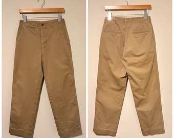 Jaren 40 vintage militaire U.S.Army m-45 kaki chinobroek broek maat 28 541485