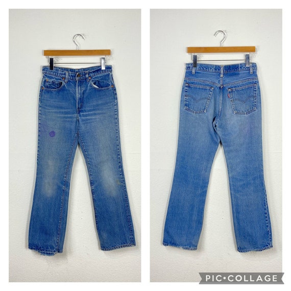 80s Vintage Levis 517 Boot Cut Jeans Flare Denim Pants Black