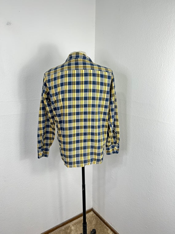 50s 60s vintage plaid button down shirt size Medi… - image 2