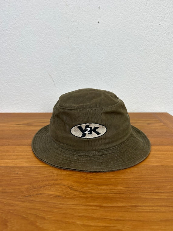 vintage Y2K embroider logo bucket hat size 7 5/8