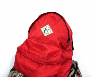70's vintage rei nylon backpack day pack red color unisex